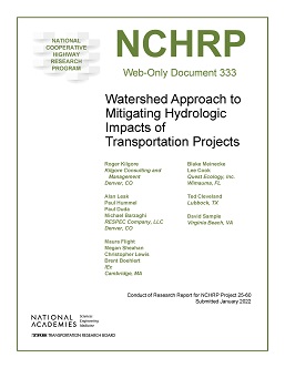 Watershed Approach to Mitigating Hydrologic Impacts of Transportation Projects: Conduct of Research Report