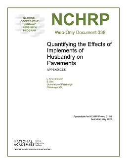 Quantifying the Effects of Implements of Husbandry on Pavements: Appendices