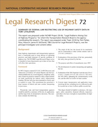 Summary of Federal Law Restricting Use of Highway Safety Data in Tort Litigation